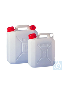 Jerrycan 5 litre, HDPE, L x W x H = 120 x 225 x 280 mm, mouth = 44 mm Jerrycan 5 litre, HDPE, L x...